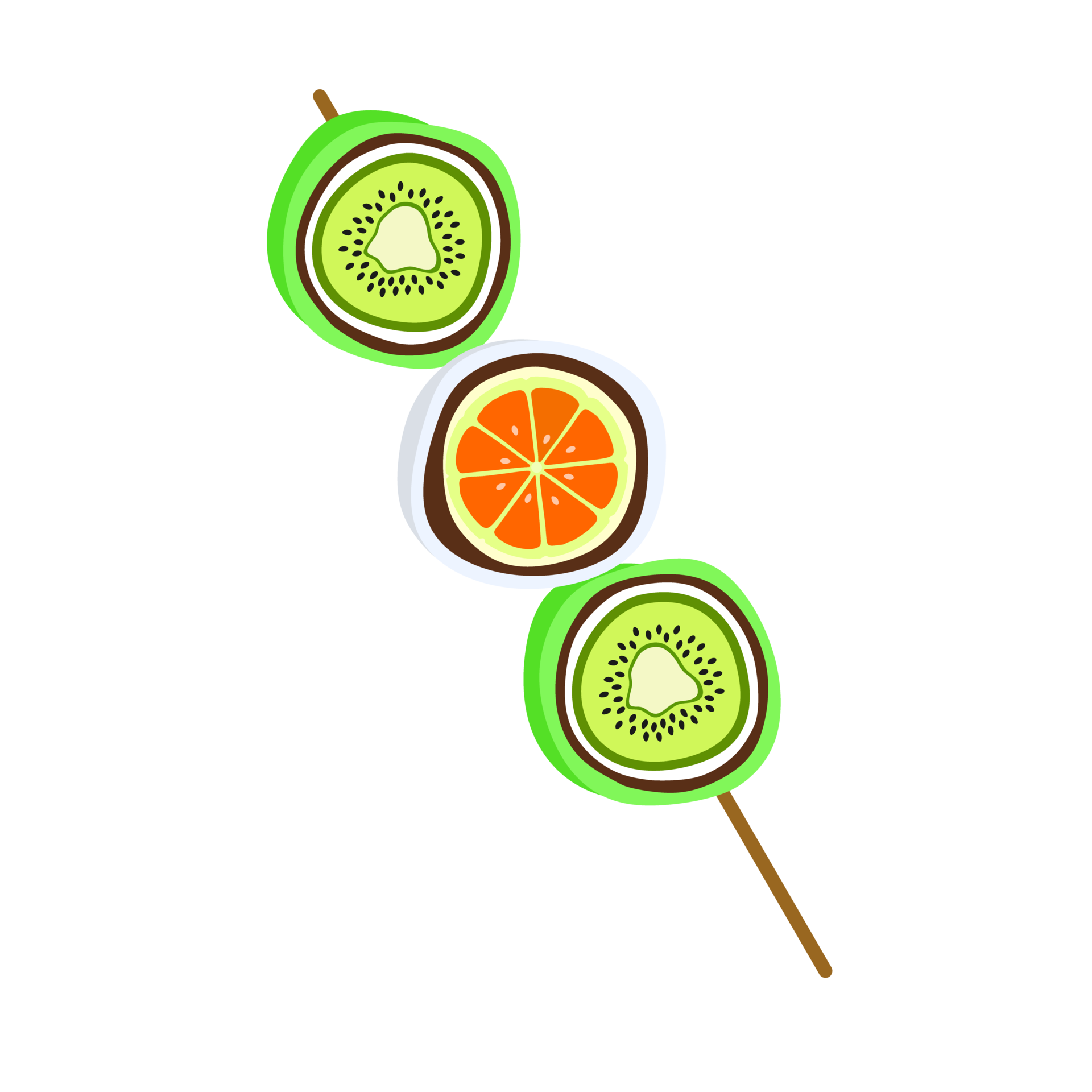 Kiwi Fruit And Orange Mochi Satay 16721614 PNG kiwi-fruit-and-orange-mochi-satay-16721614-png