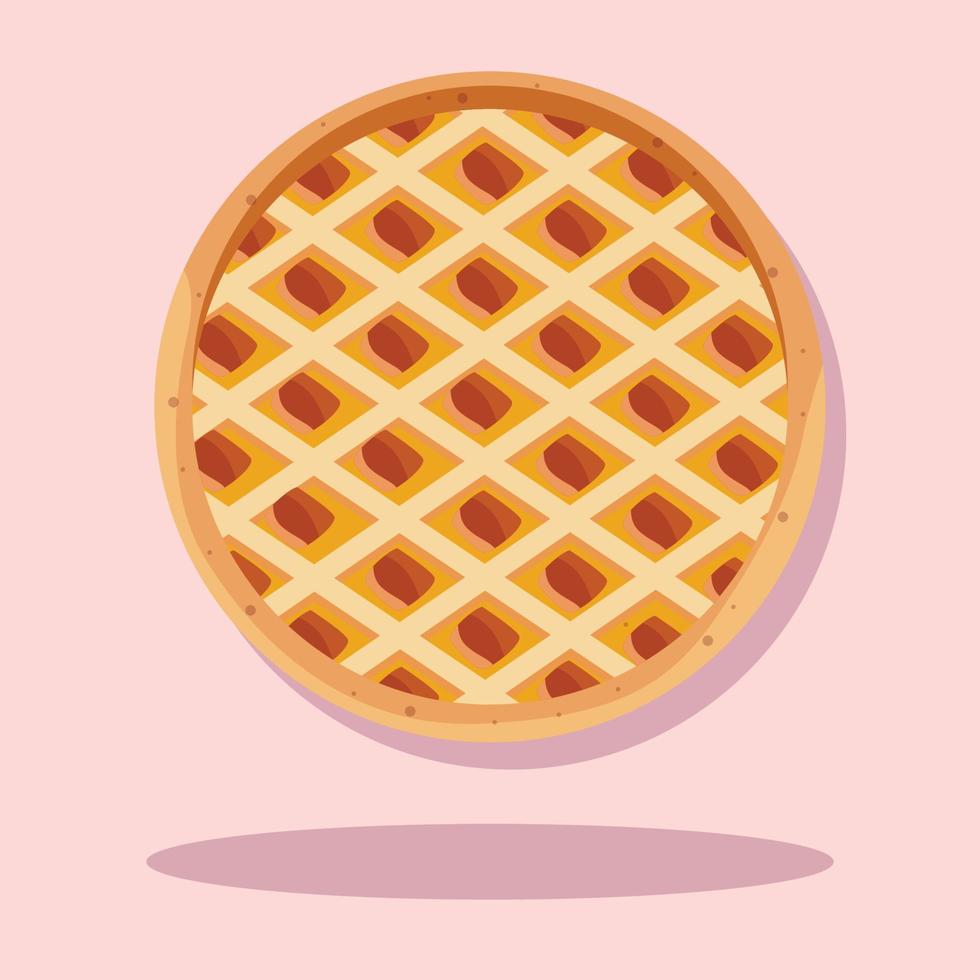 Delicious apple pie, isolated vector