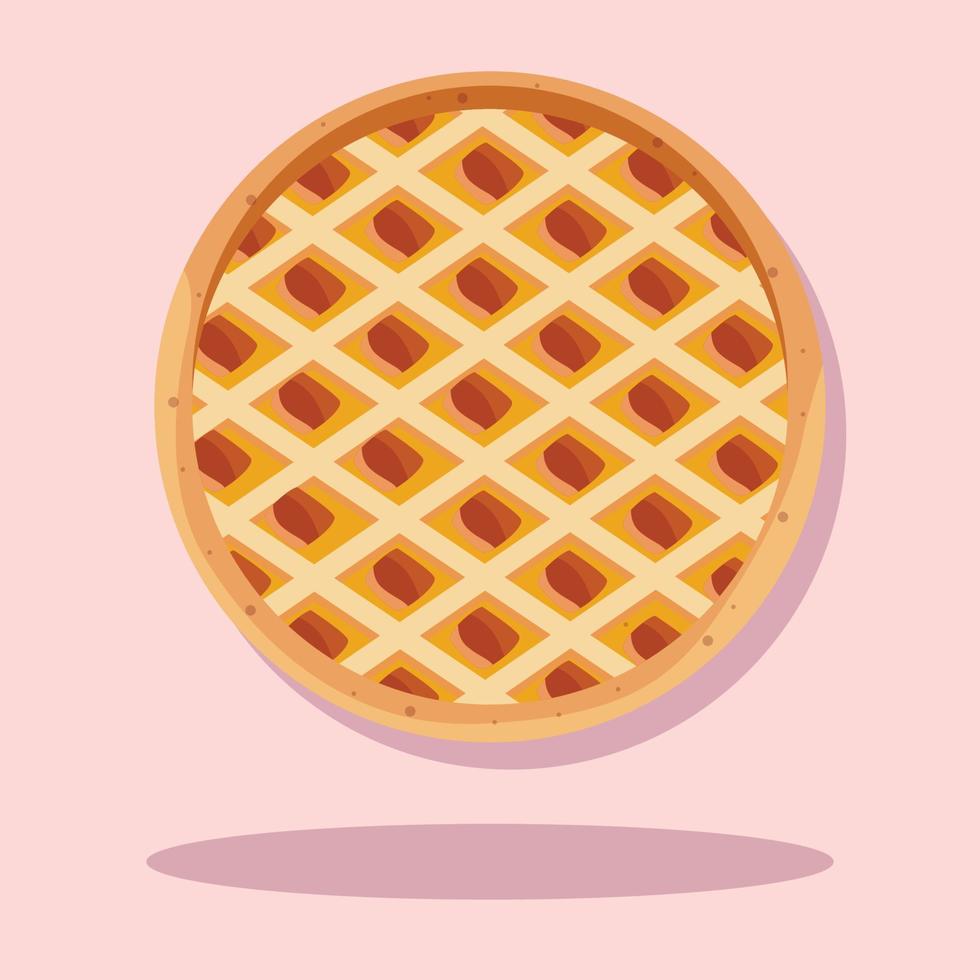 delicioso pastel de manzana, aislado vector