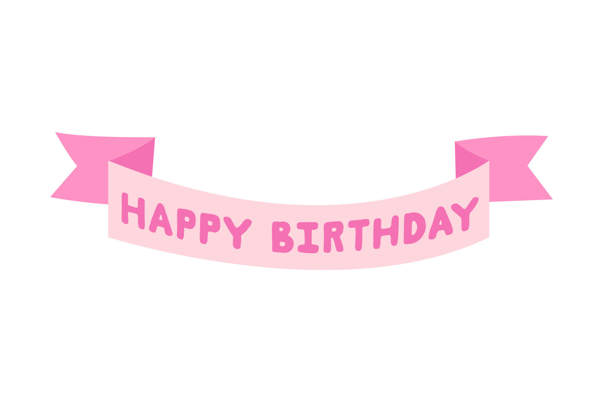 Birthday inscription on a pink ribbon. happy birthday Card. Vector