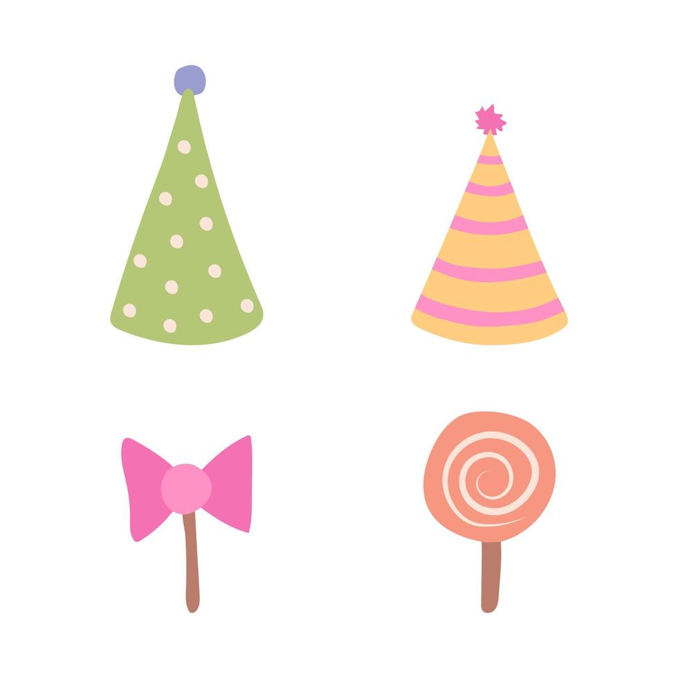 Birthday decoration set. happy birthday Card. Vector illustration