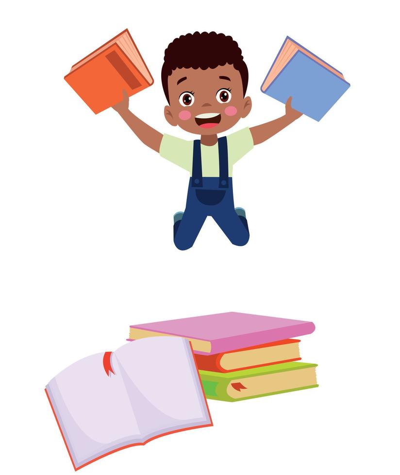 lindo estudiante con libros vector