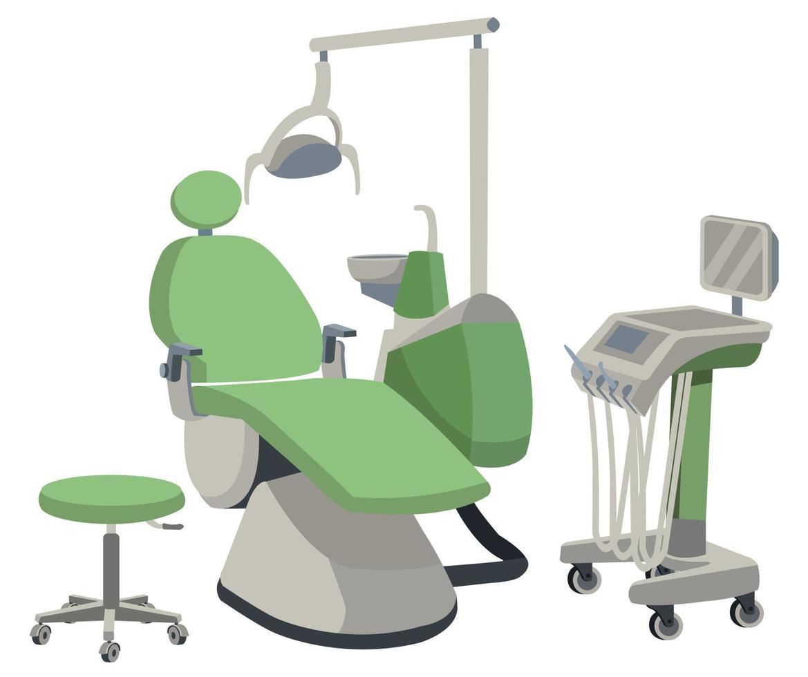 consultorio dental y sillón dental vector