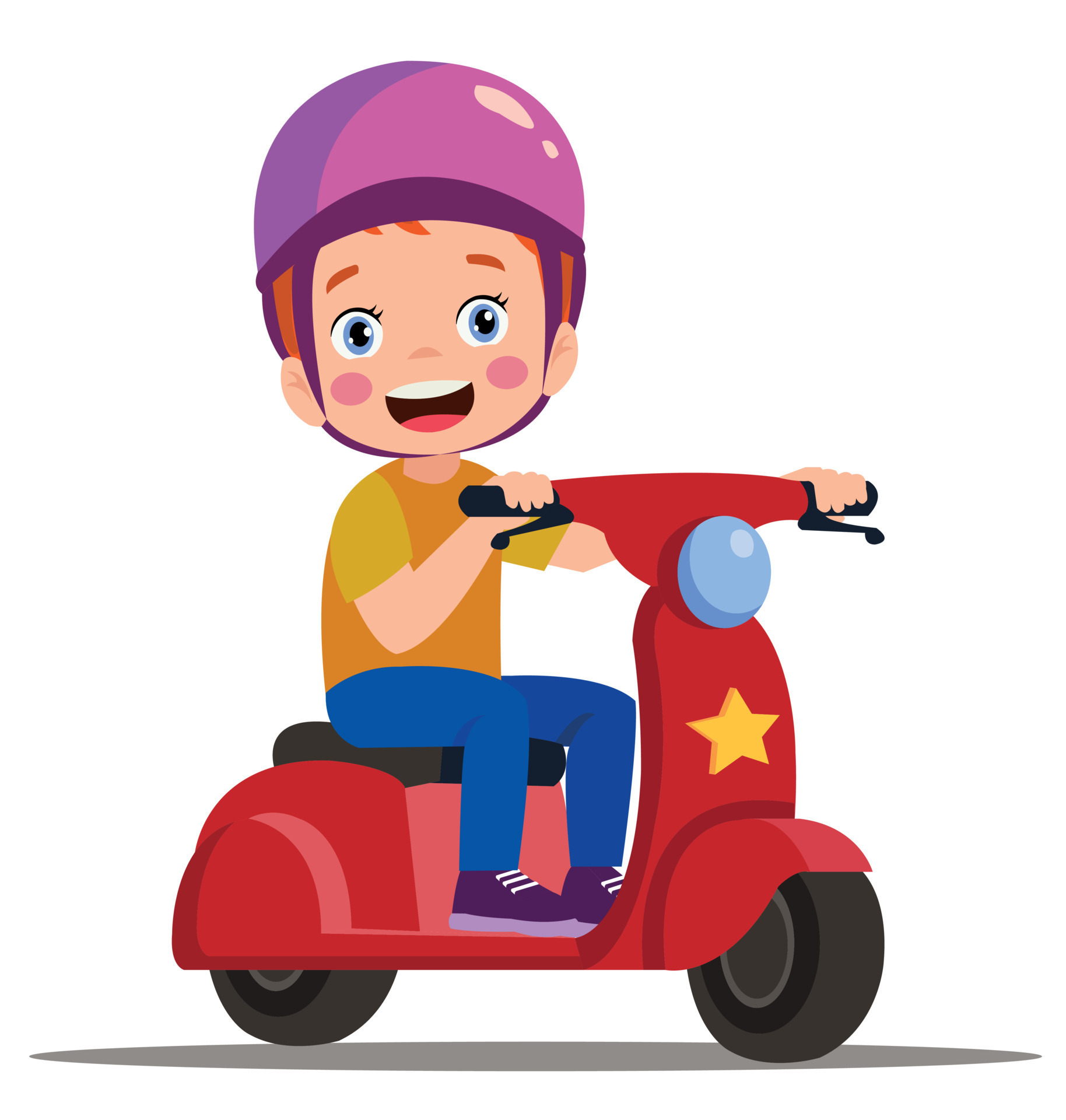cartoon delivery boy riding a scooter 16721931 Vector Art at Vecteezy