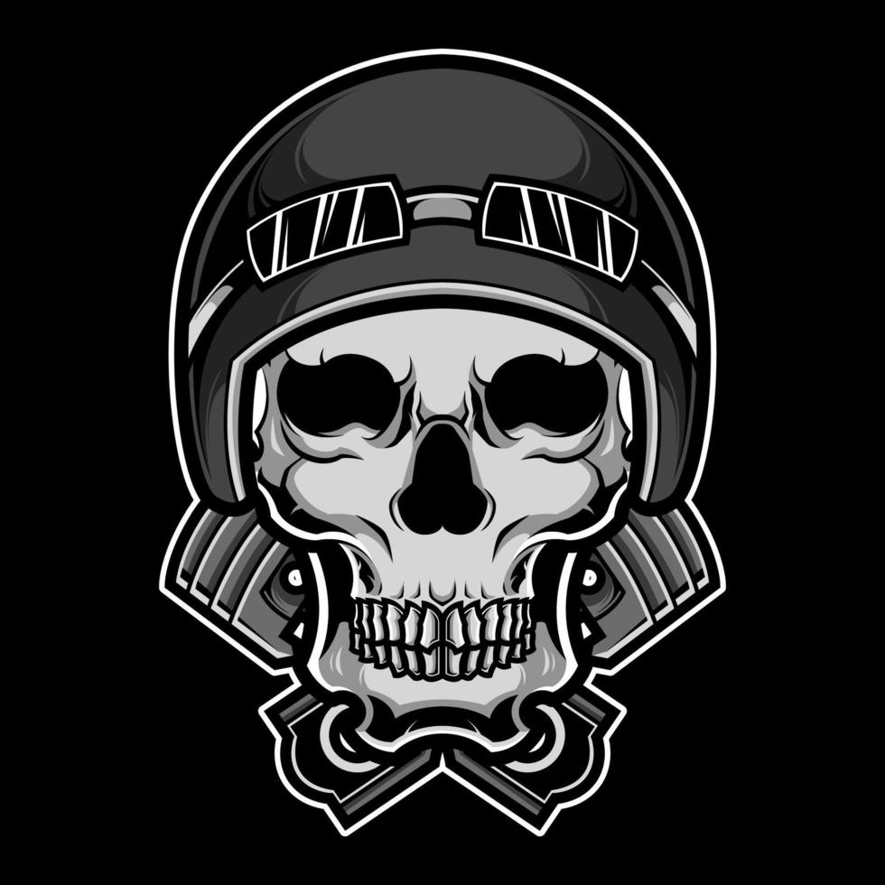 Skull biker head vector illustration