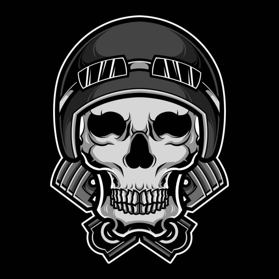 Skull biker head vector illustration