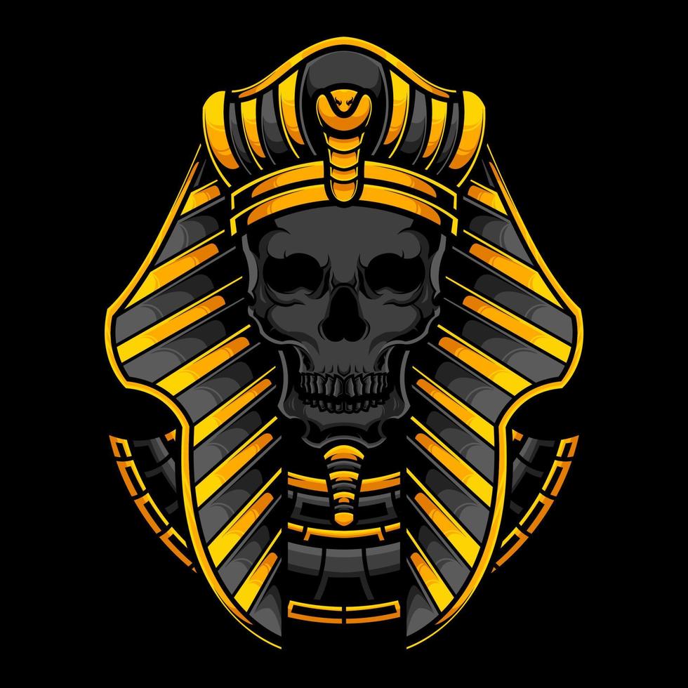 Illustration of a sphinx skull of an Egyptian pharaoh vector