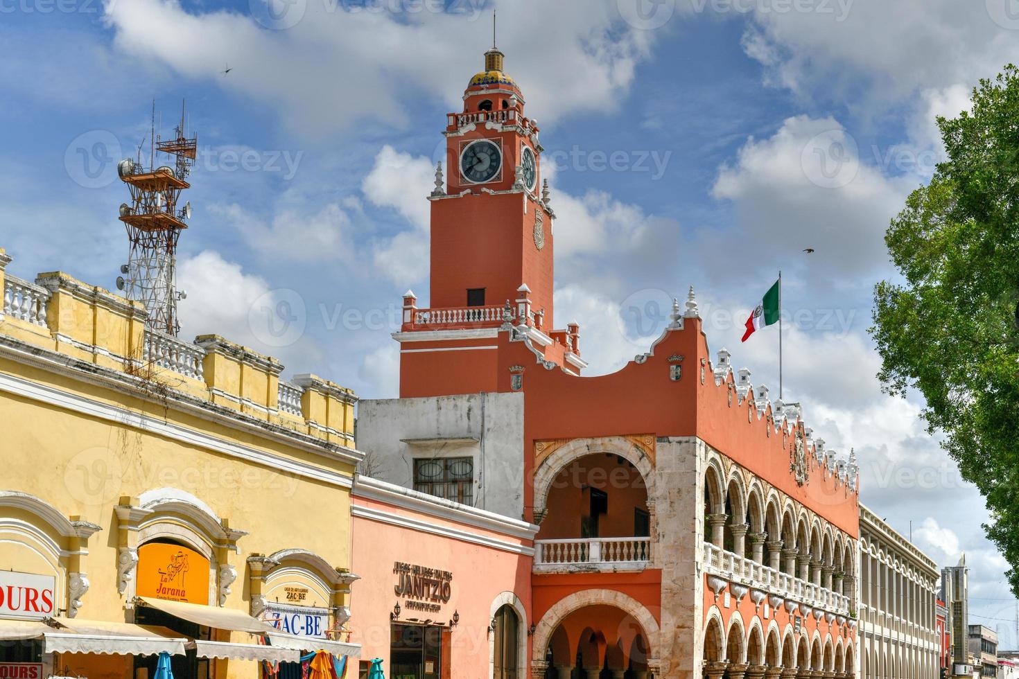 Merida, Mexico, Facade of the City Hall in Merida, Yucatan, Mexico. photo