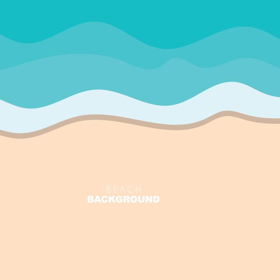 Beach Background, Beach Scene Design With Sand and Ocean Waves, Template Icon Vector Illustration