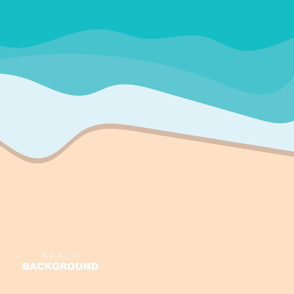 Beach Background, Beach Scene Design With Sand and Ocean Waves, Template Icon Vector Illustration