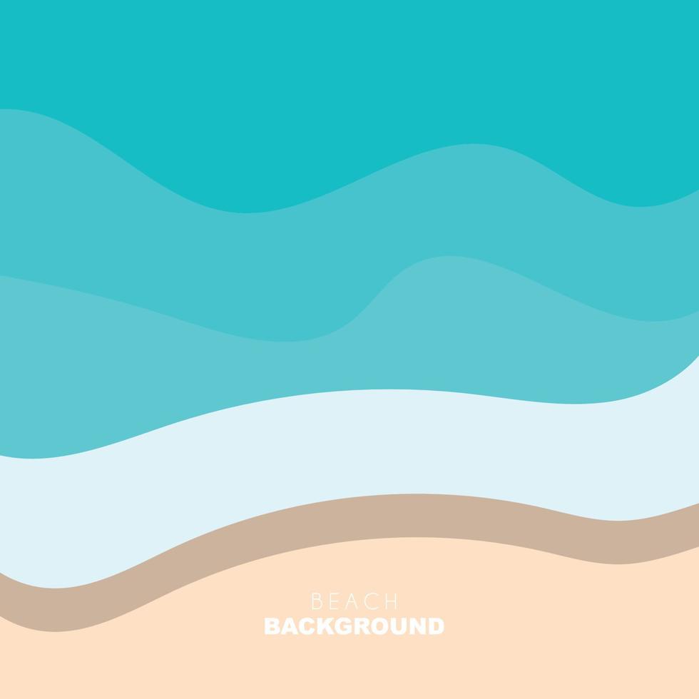 Beach Background, Beach Scene Design With Sand and Ocean Waves, Template Icon Vector Illustration