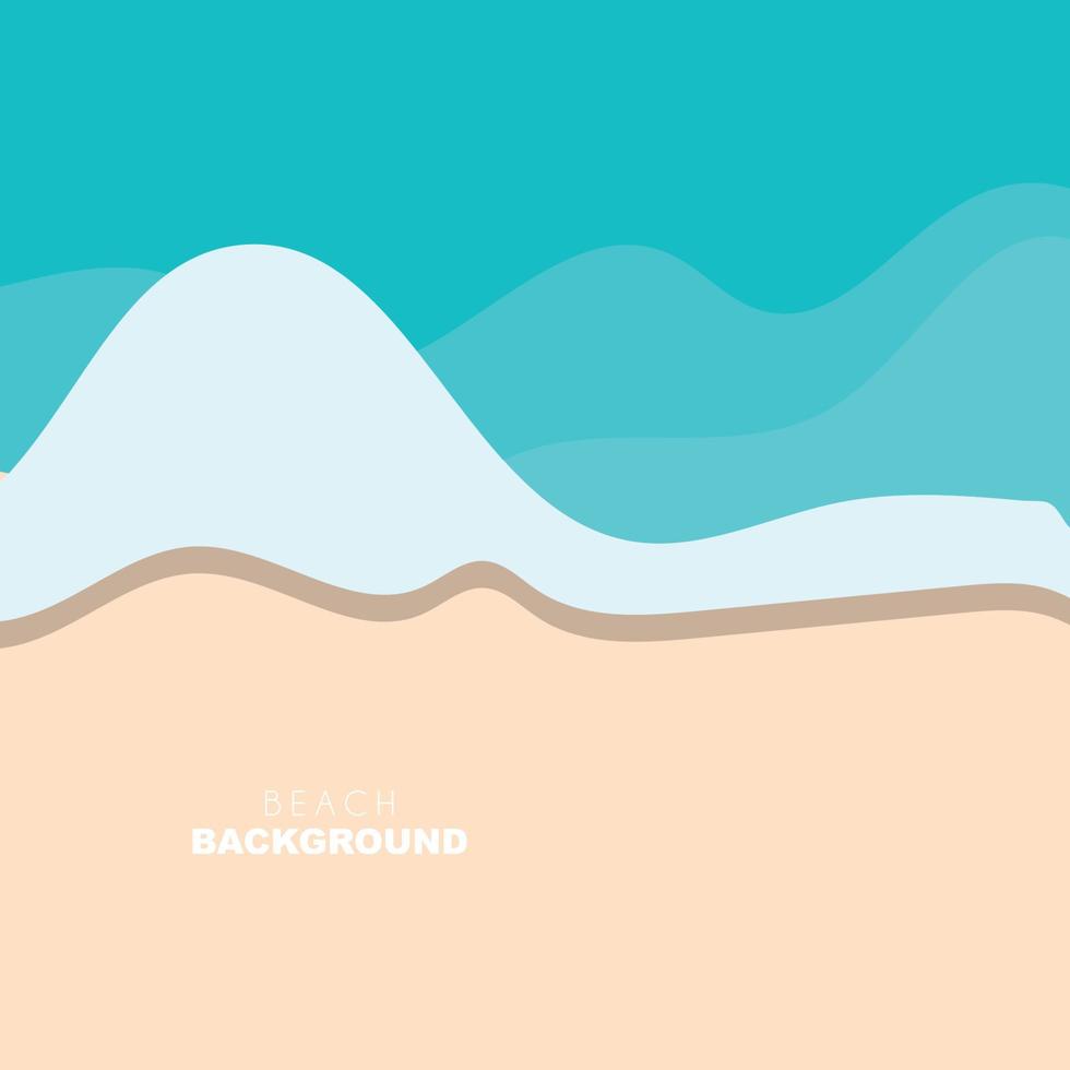 fondo de playa, diseño de escena de playa con arena y olas oceánicas, ilustración de vector de icono de plantilla