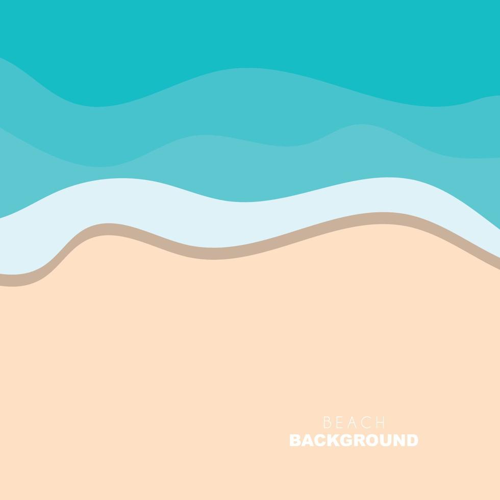 Beach Background, Beach Scene Design With Sand and Ocean Waves, Template Icon Vector Illustration