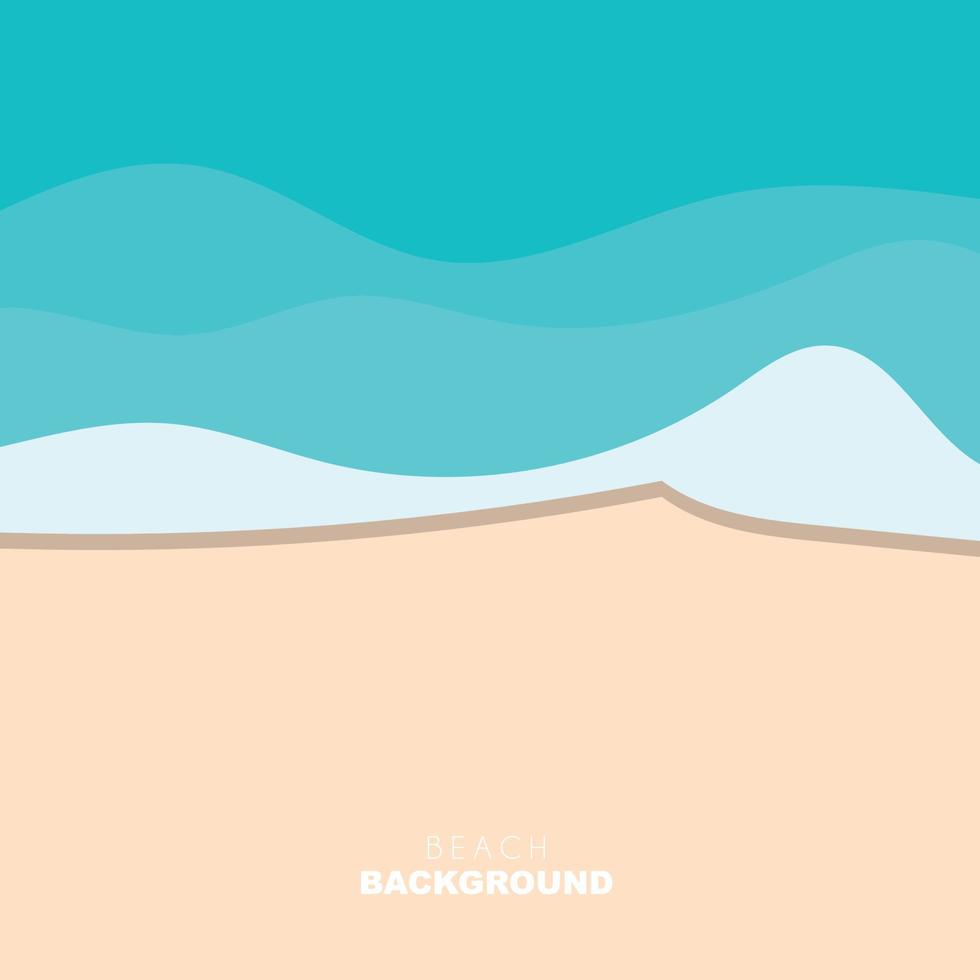 Beach Background, Beach Scene Design With Sand and Ocean Waves, Template Icon Vector Illustration