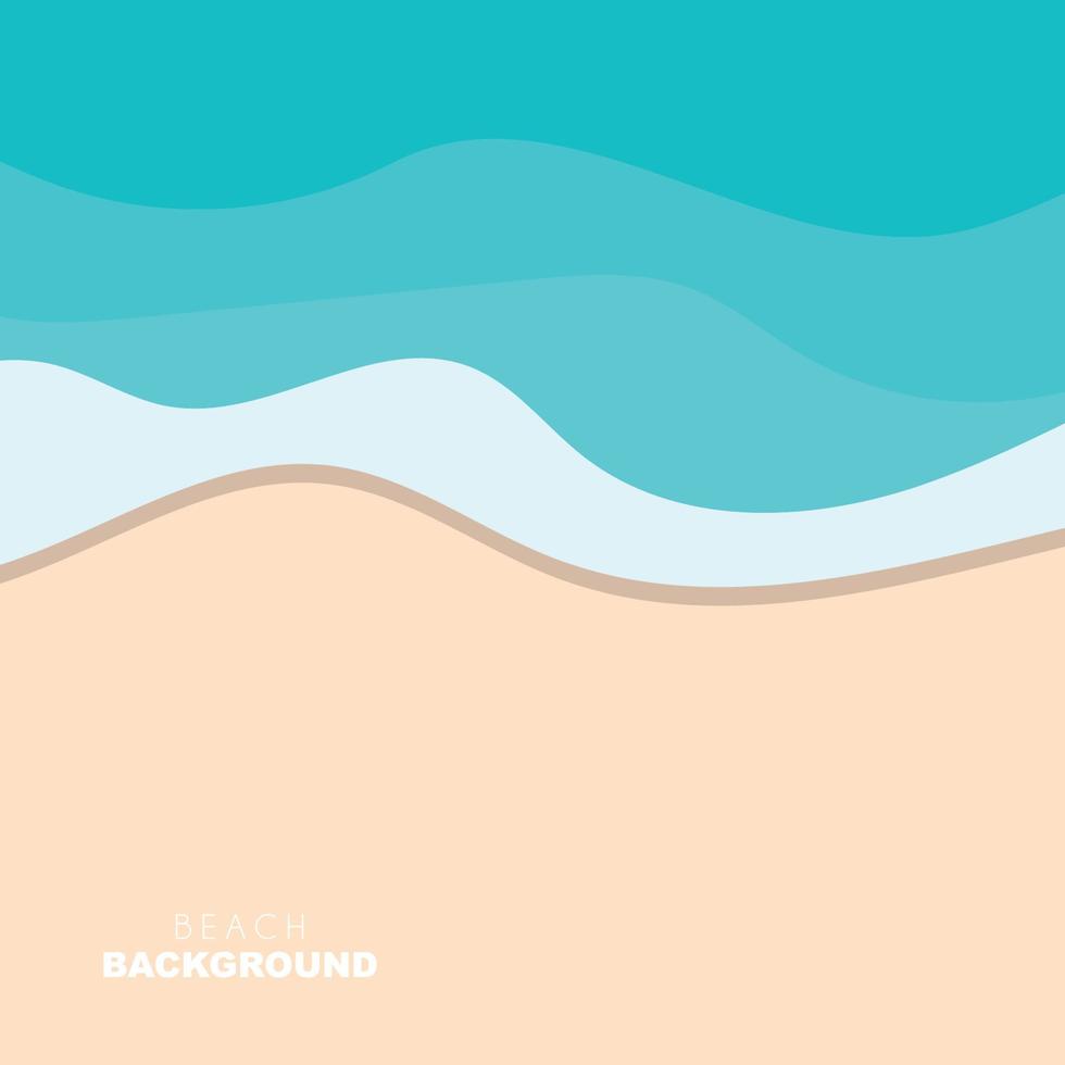 Beach Background, Beach Scene Design With Sand and Ocean Waves, Template Icon Vector Illustration