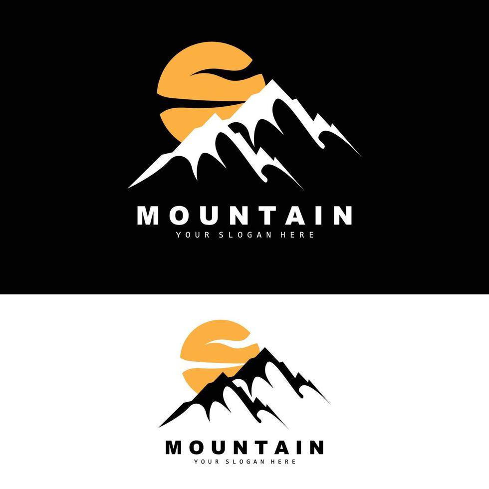 Mountain Logo Design, Vector Place For Nature Lovers Hiker