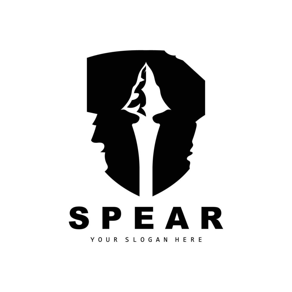 Spear Logo, Hunting Gear Design, Arrow War Weapon, Product Brand Vector