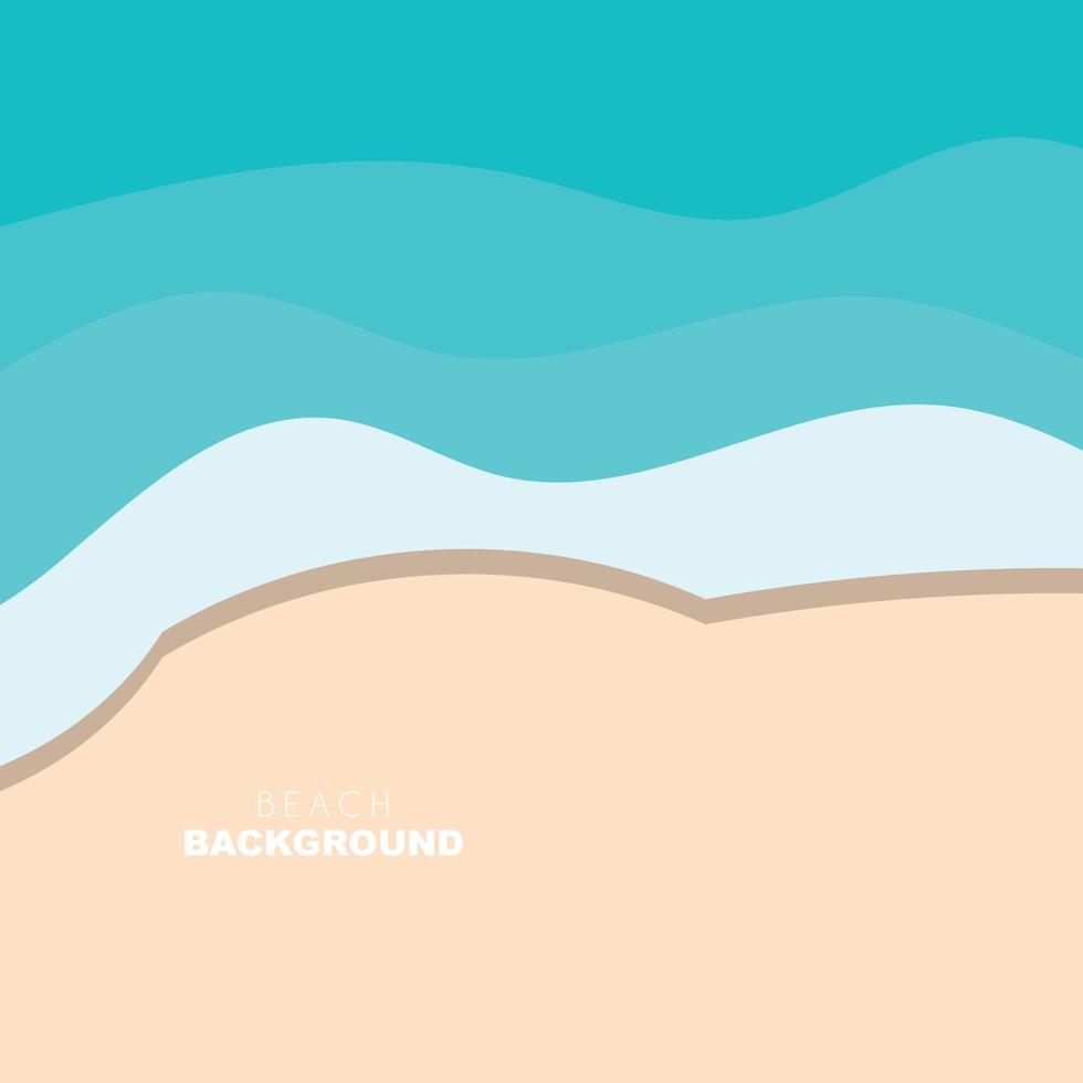 Beach Background, Beach Scene Design With Sand and Ocean Waves, Template Icon Vector Illustration