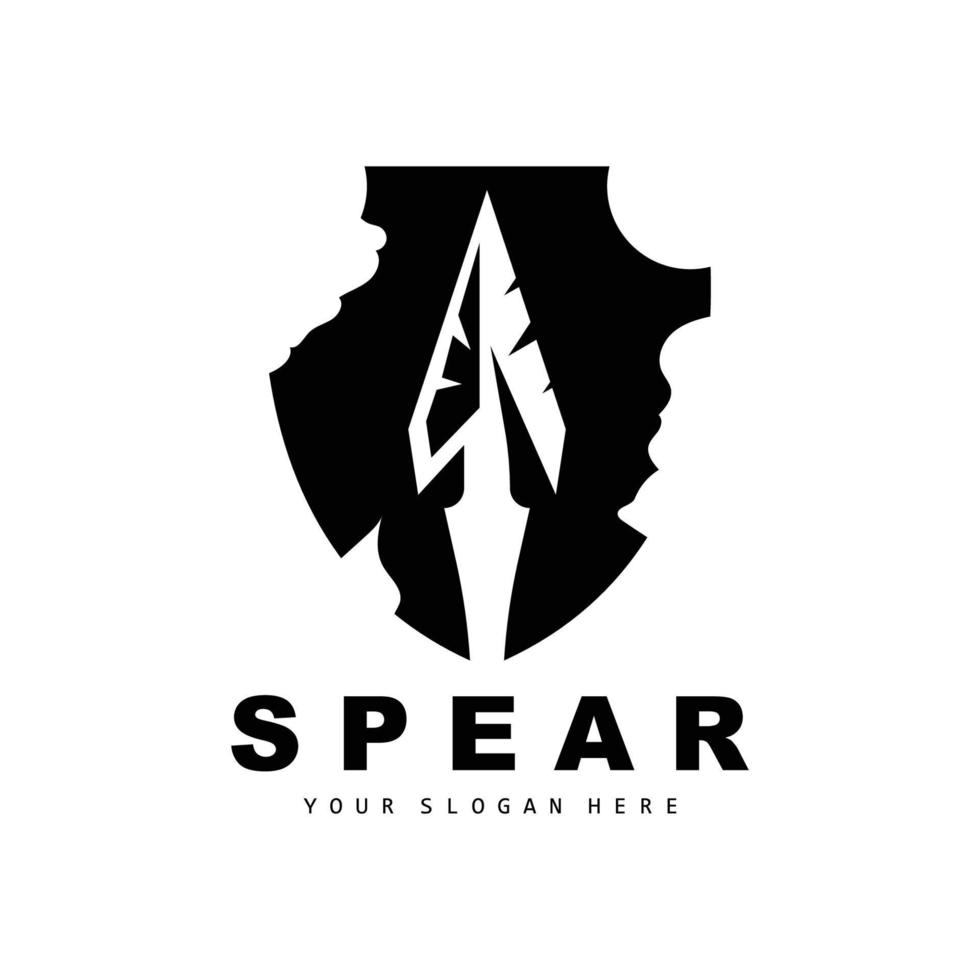 Spear Logo, Hunting Gear Design, Arrow War Weapon, Product Brand Vector