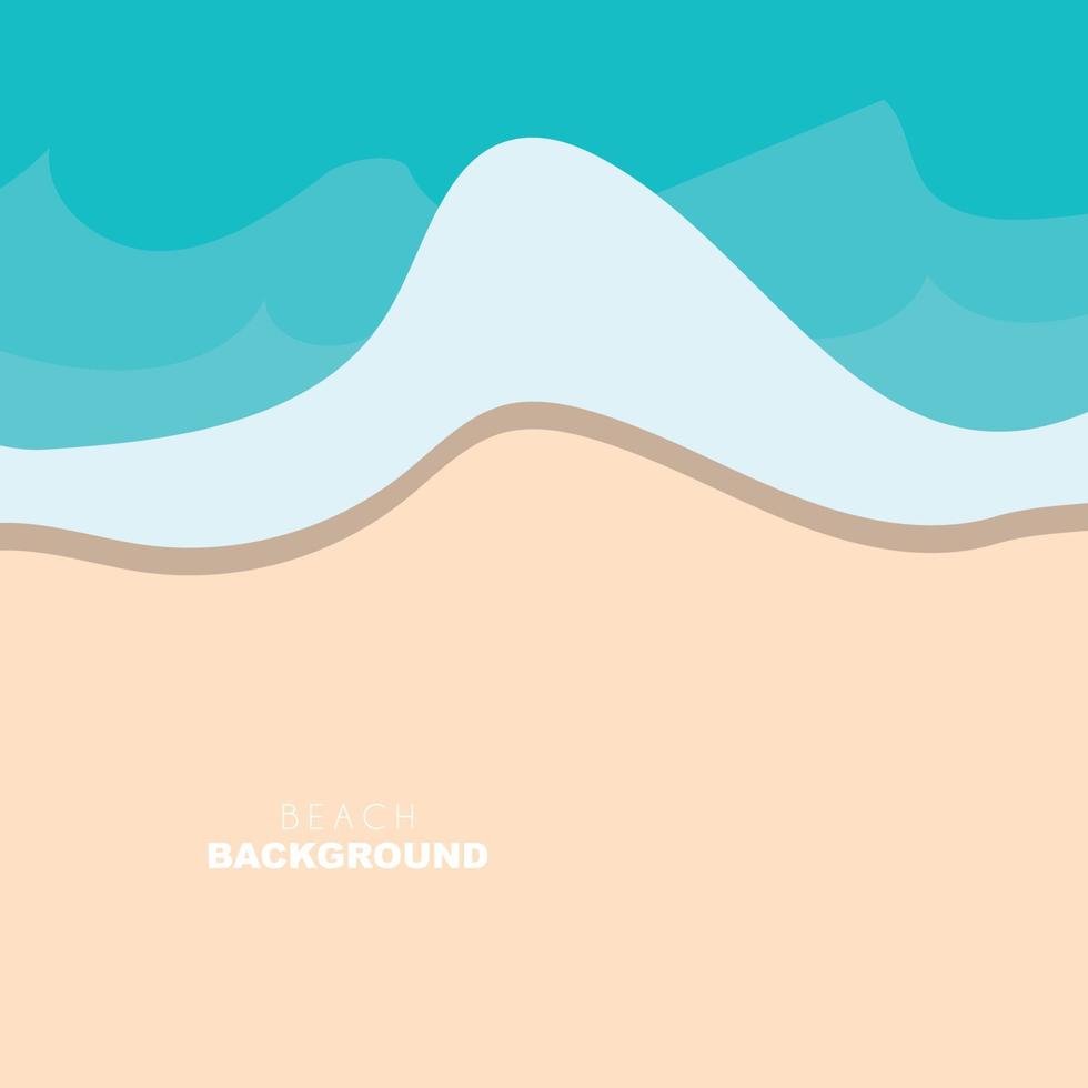fondo de playa, diseño de escena de playa con arena y olas oceánicas, ilustración de vector de icono de plantilla