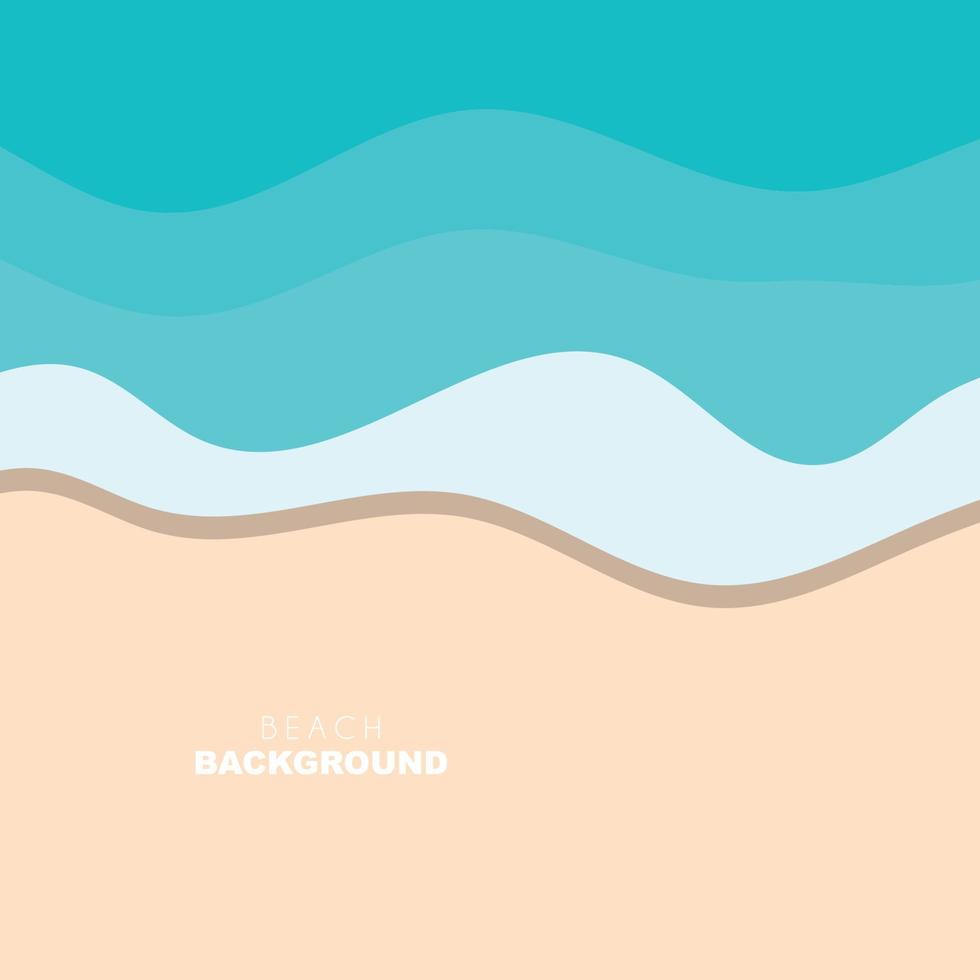 Beach Background, Beach Scene Design With Sand and Ocean Waves, Template Icon Vector Illustration