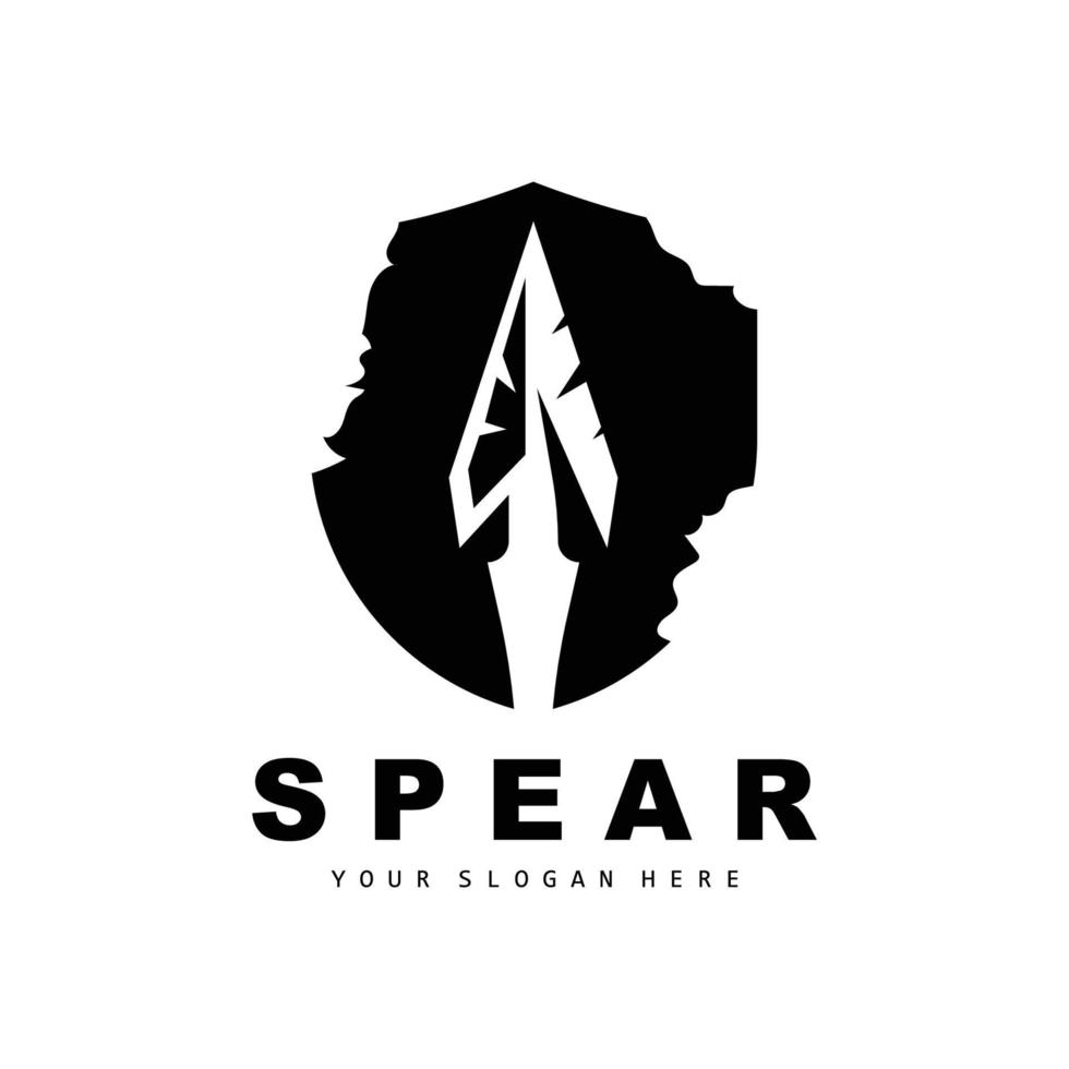 Spear Logo, Hunting Gear Design, Arrow War Weapon, Product Brand Vector