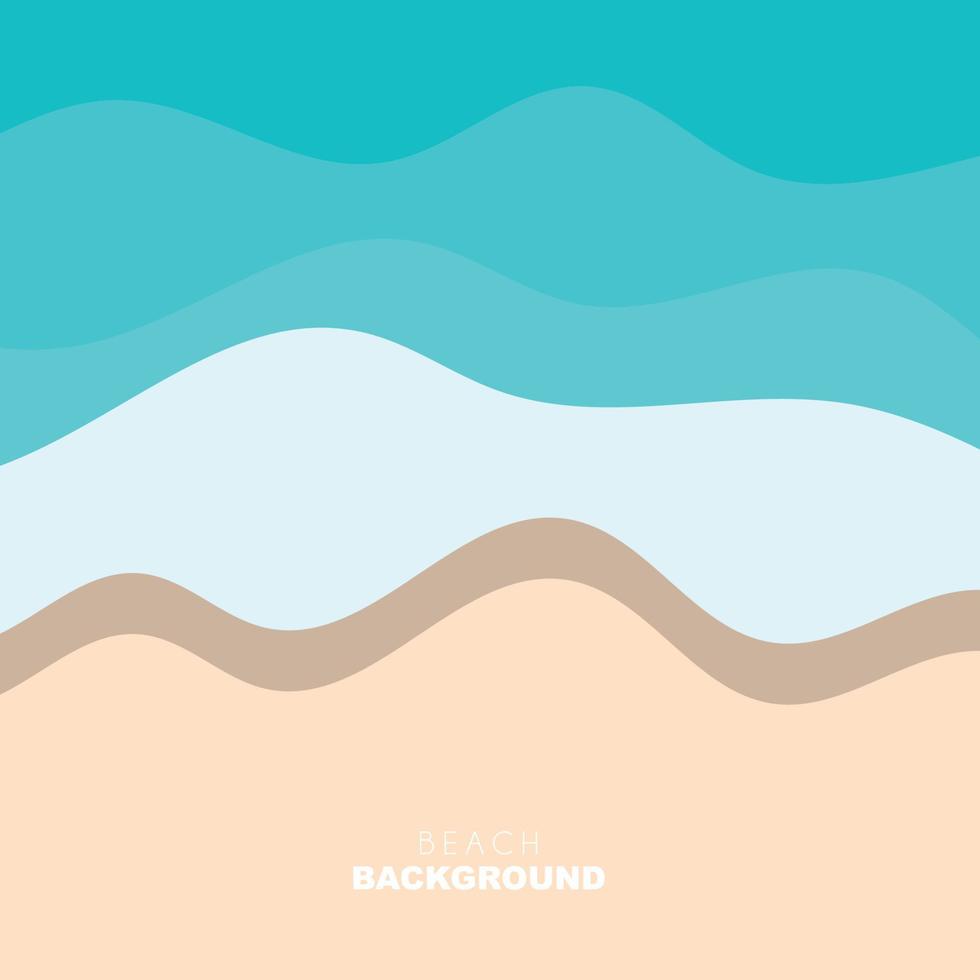 Beach Background, Beach Scene Design With Sand and Ocean Waves, Template Icon Vector Illustration