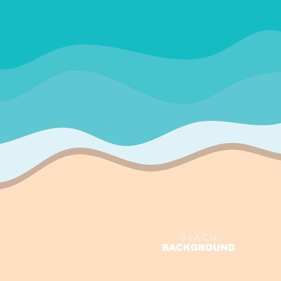 Beach Background, Beach Scene Design With Sand and Ocean Waves, Template Icon Vector Illustration