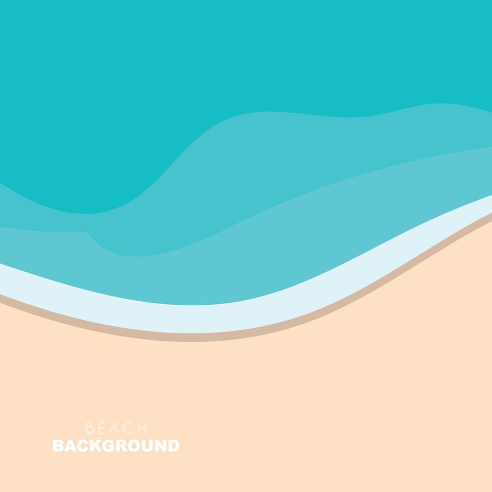 fondo de playa, diseño de escena de playa con arena y olas oceánicas, ilustración de vector de icono de plantilla