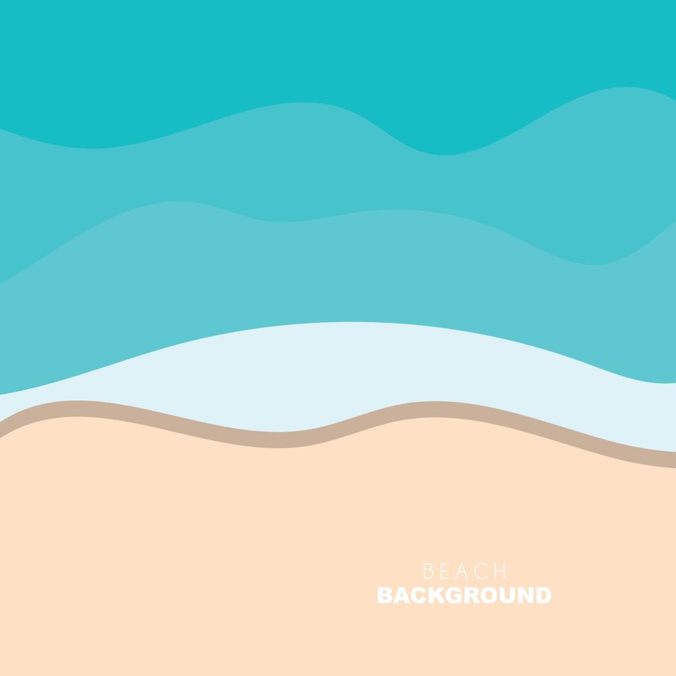 fondo de playa, diseño de escena de playa con arena y olas oceánicas, ilustración de vector de icono de plantilla