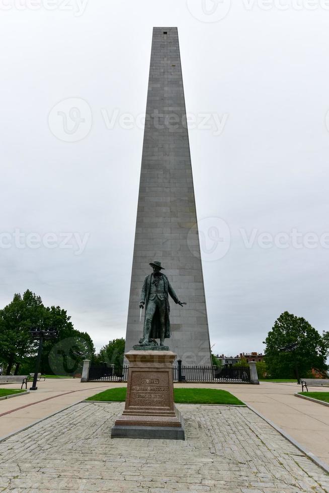 The Bunker Hill Monument, on Bunker Hill, in Charlestown, Boston, Massachusetts. photo