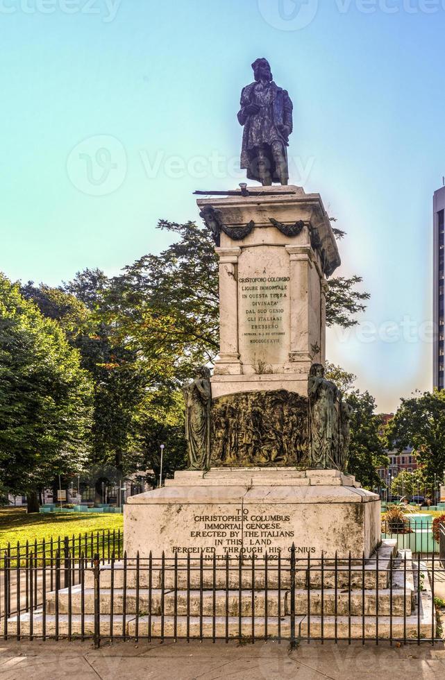 Christopher Columbus monument in Washington Park, Newark, New Jersey. It was a gift of Newark's Italian community. photo