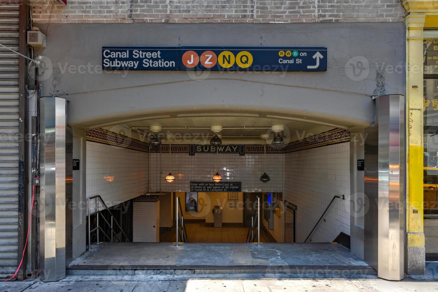 Entrance to the Canal Street Subway Station in the Chinatown neighborhood of Manhattan. photo