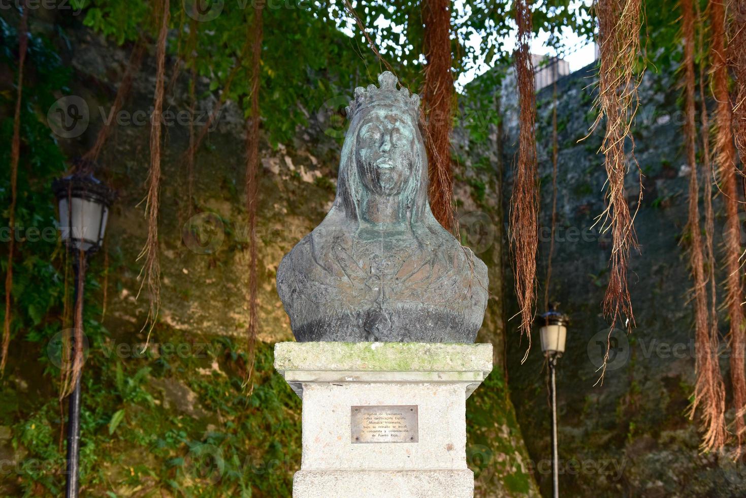 Isabel de Trastamara statue in Old San Juan, Puerto Rico. photo
