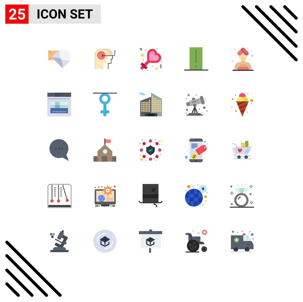 Editable Vector Line Pack of 25 Simple Flat Colors of care light mete female gadget device Editable Vector Design Elements