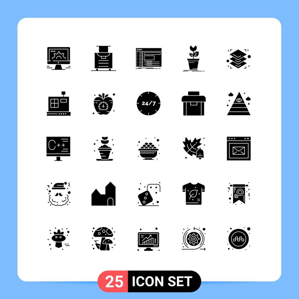 Pictogram Set of 25 Simple Solid Glyphs of plant mario admin game software Editable Vector Design Elements