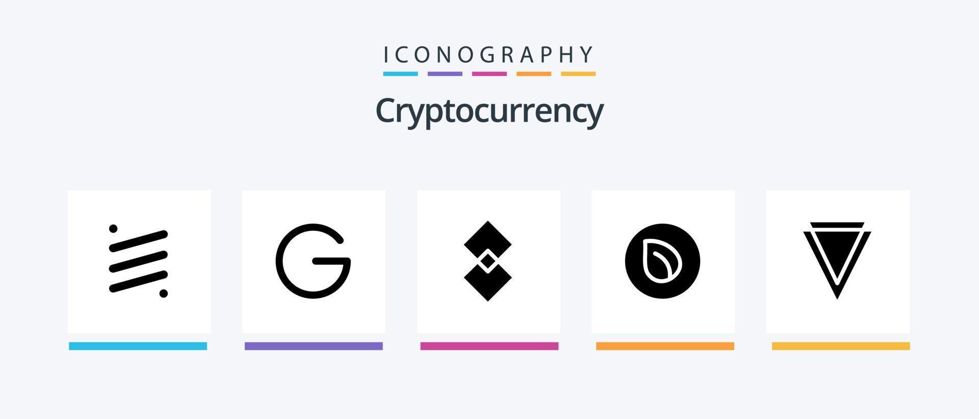 Cryptocurrency Glyph 5 Icon Pack Including peer coin . crypto currency. coin . crypto . shift. Creative Icons Design vector