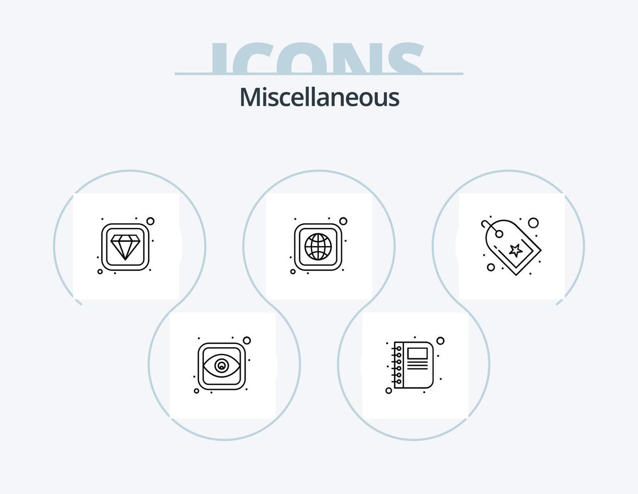 Miscellaneous Line Icon Pack 5 Icon Design. puzzle. contact. watch. alarm vector