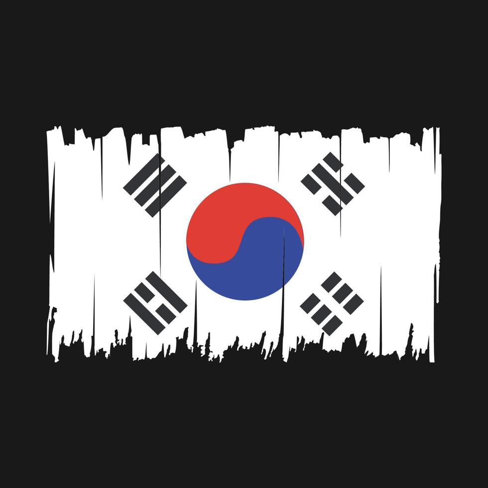South Korea Flag Brush Vector Illustration