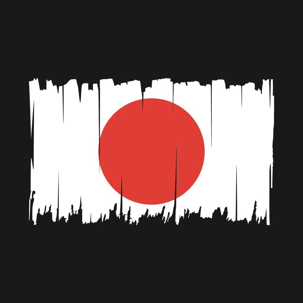 Japan Flag Brush Vector Illustration