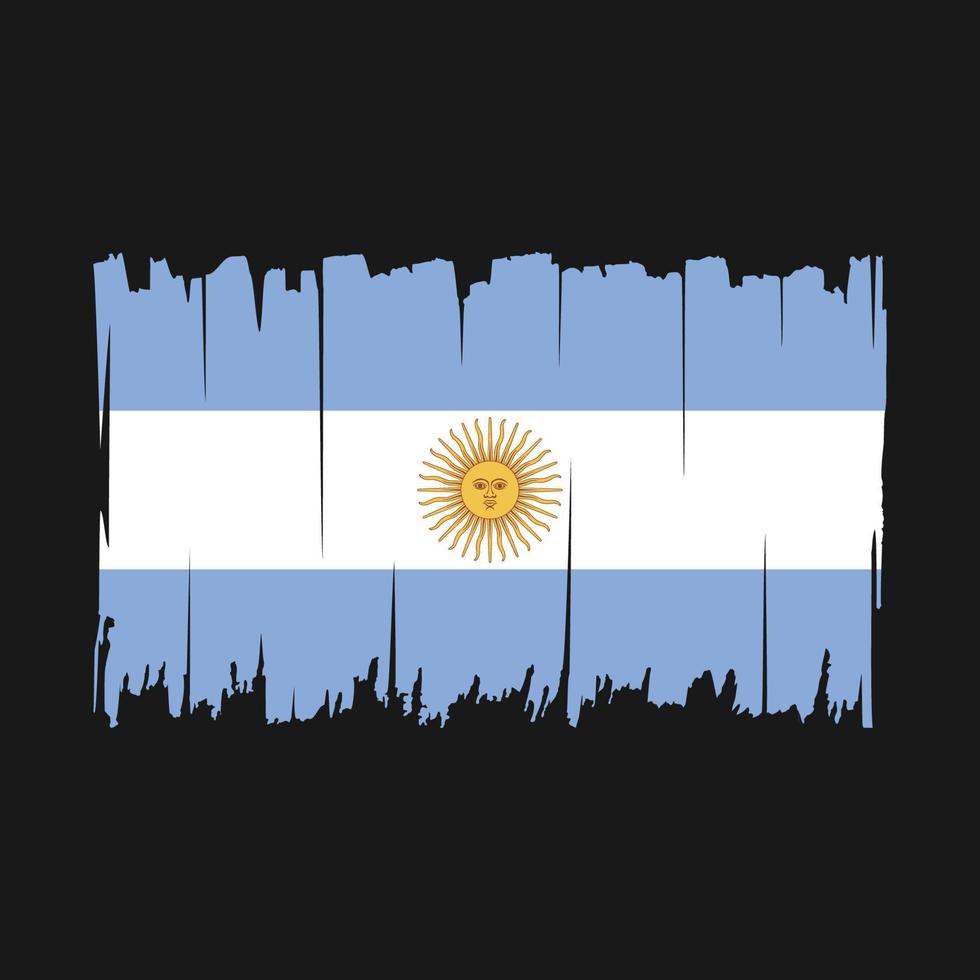 ilustración de vector de pincel de bandera argentina