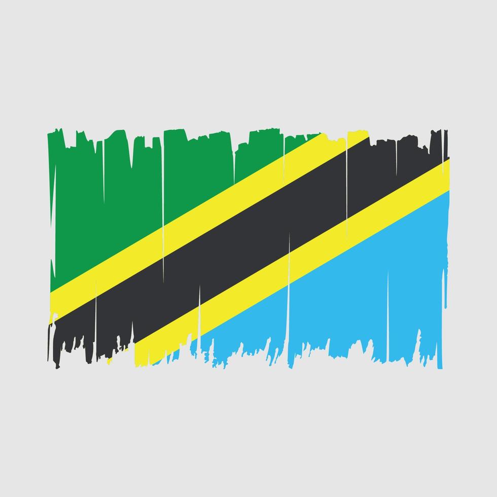 Tanzania Flag Brush Vector Illustration