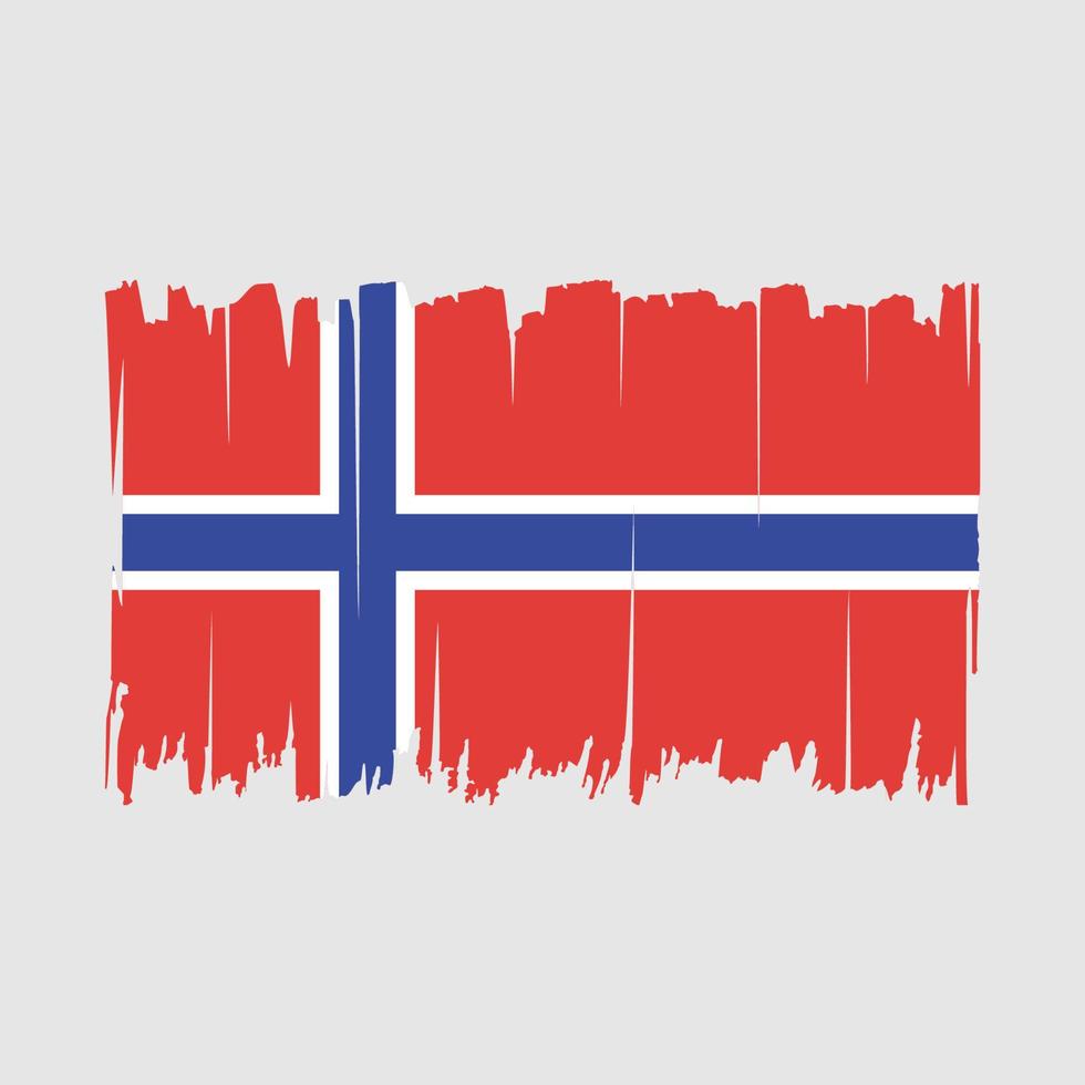 Ilustración de vector de pincel de bandera de noruega