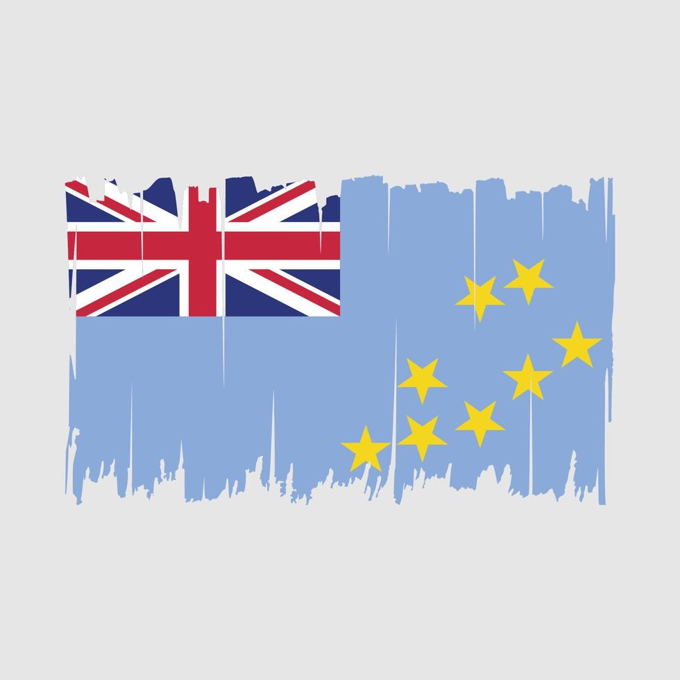 ilustración de vector de pincel de bandera de tuvalu