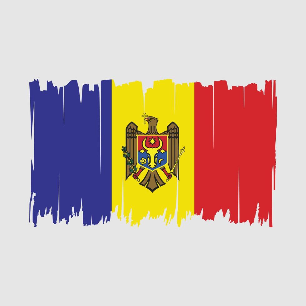 Moldova Flag Brush Vector Illustration