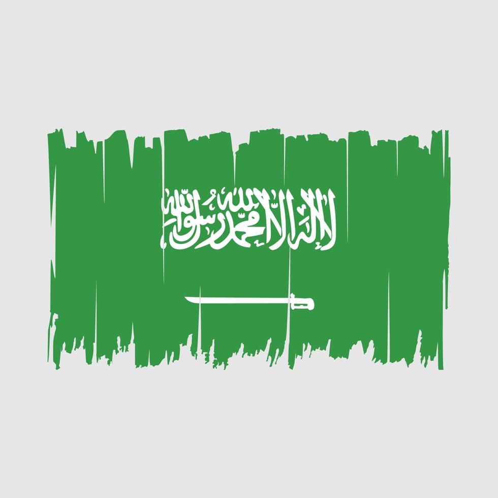 Ilustración de vector de pincel de bandera de arabia saudita