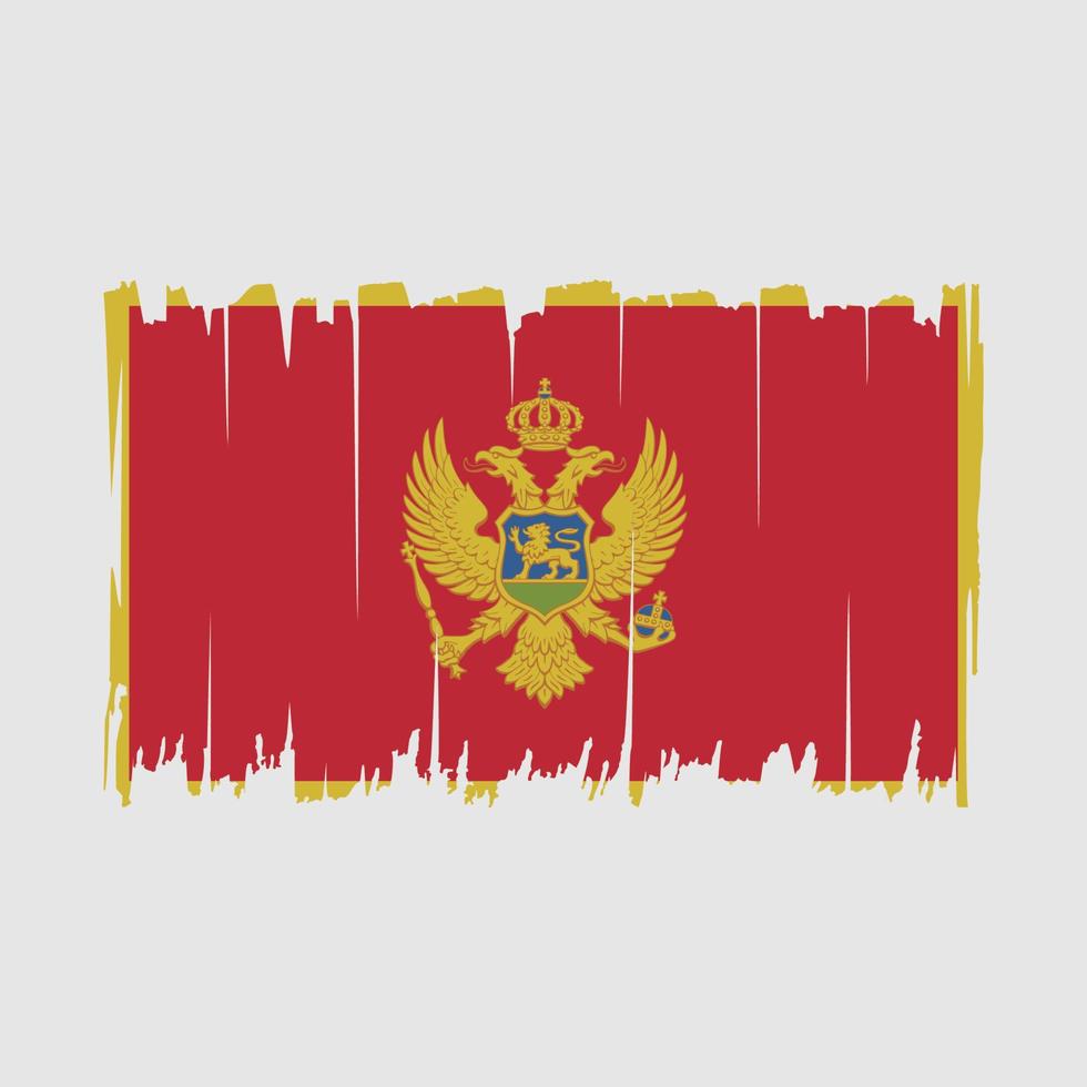 Montenegro Flag Brush Vector Illustration