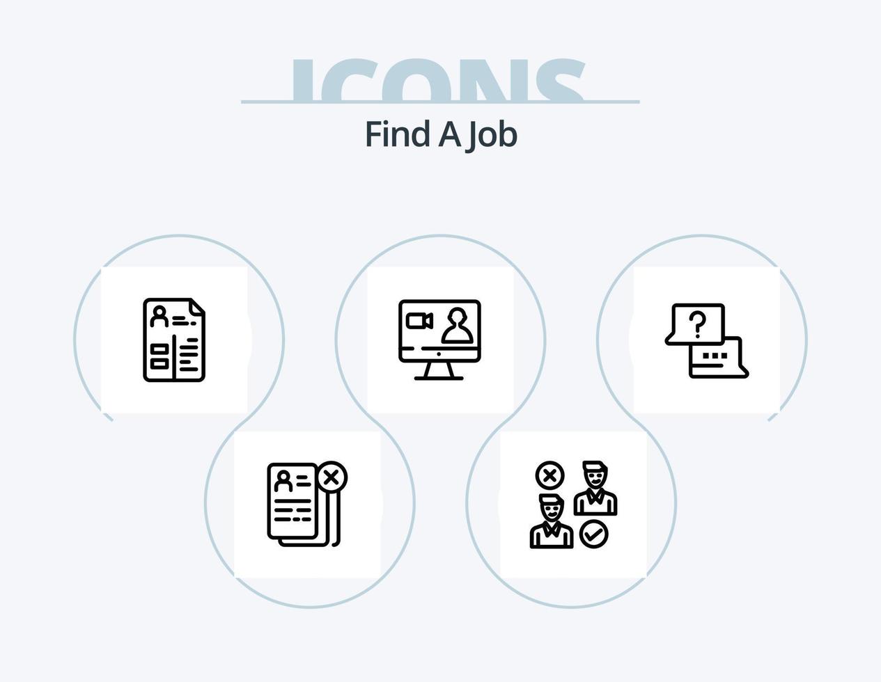 Find A Job Line Icon Pack 5 Icon Design. job. curriculum. job. job. location vector