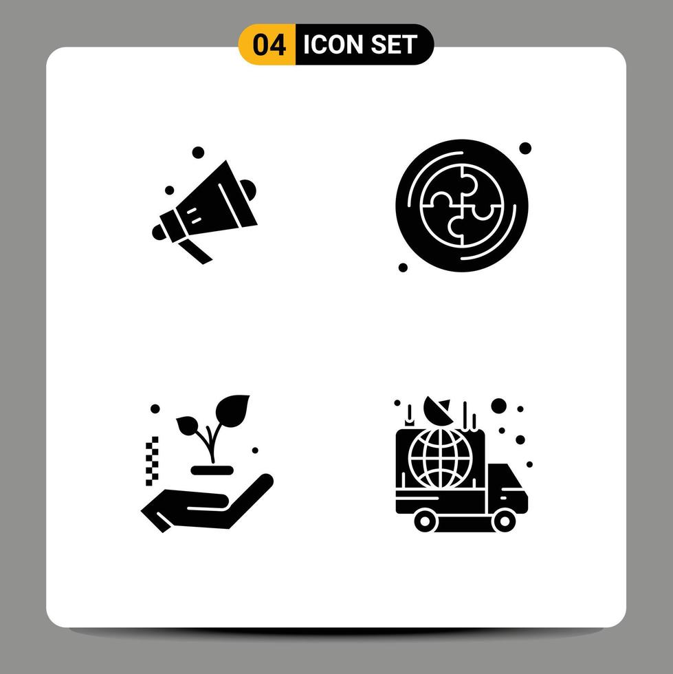 Universal Solid Glyphs Set for Web and Mobile Applications speaker advertisement cd hand broadcast Editable Vector Design Elements