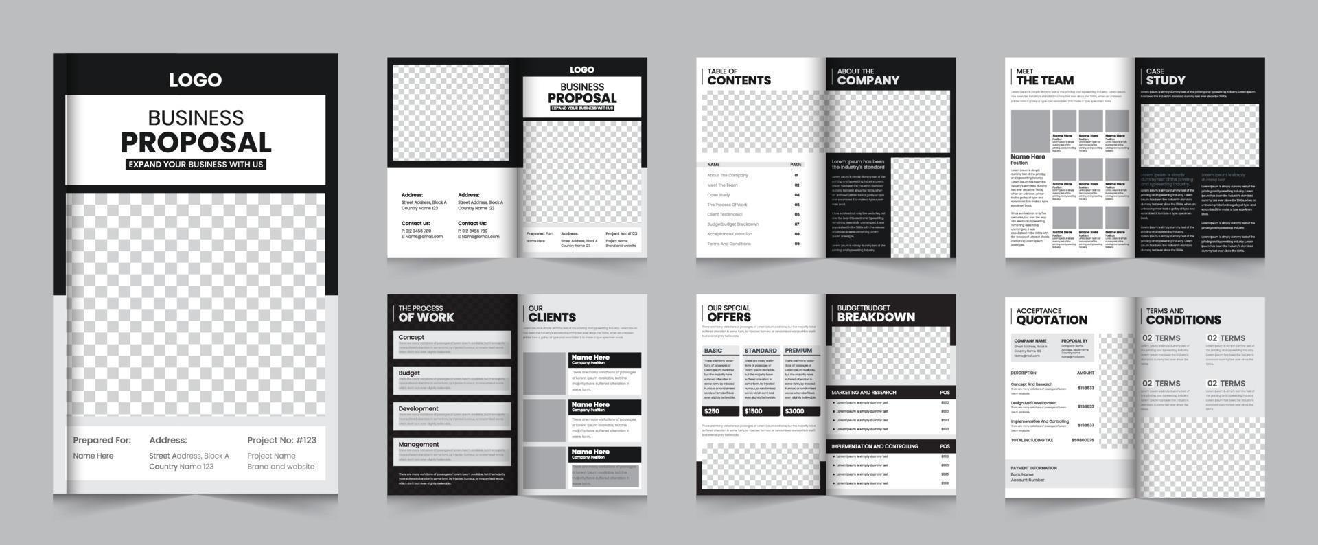folleto de propuesta comercial creativa o diseño de plantilla de diseño de propuesta comercial a4 vector